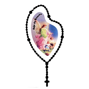 AD1501800 - Adesivo Terço Anjo da Guarda Preto - 12x6cm