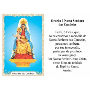 OG14018P100 - Oração N. Sra. Das Candeias c/ 100un. - 9,5x6,5cm